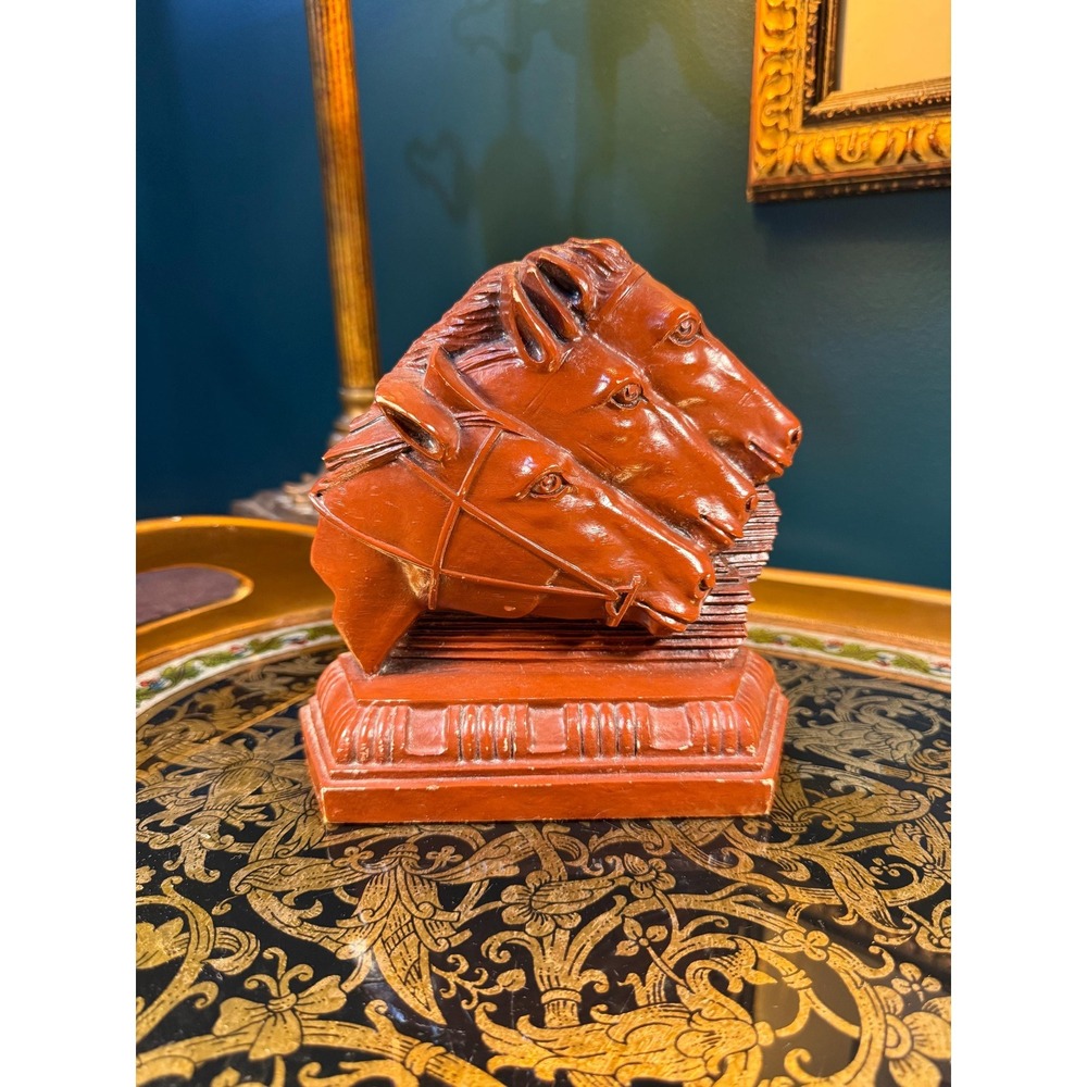 Vintage Triple‎ Crown Horse Head Bookend or Doorstop